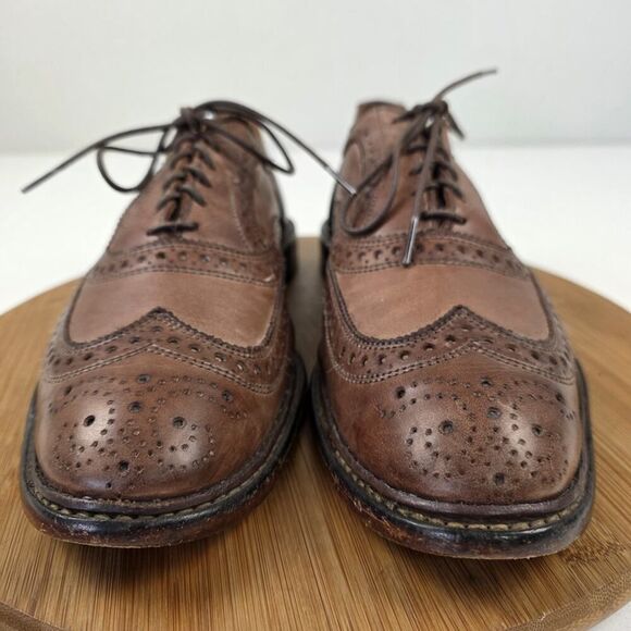 Allen Edmonds Neumok Brown Leather Cap Toe Shoes Sz 9.5D 